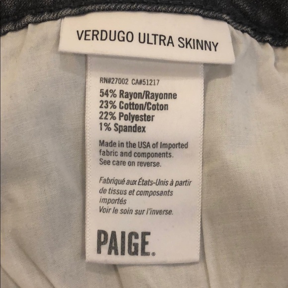 NEVER WORN Gray31 Paige Verdugo Ultra Skinny Jeans - Picture 4 of 5